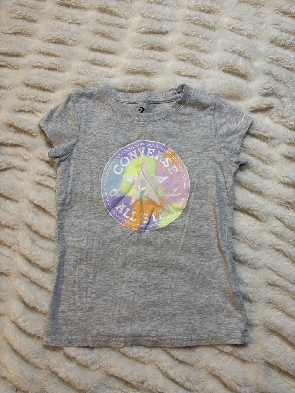 Converse Girls' Gray Tee with All Star Logo